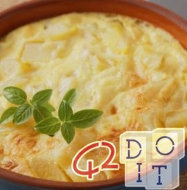 Potatoes omelette without eggs, fast to cook in 4 points