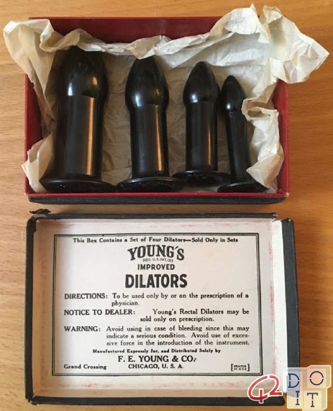 Dr. Young's Rectal Dilators: medical devices used until the 1940s