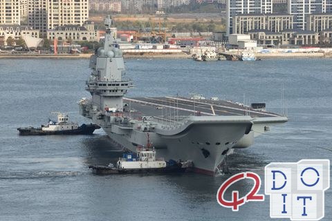 Shandong, the first aircraft carrier built entirely by China in 2019