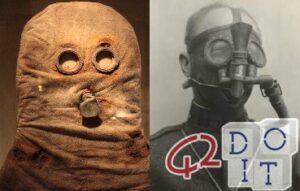 first gas mask was a rag soaked in urine