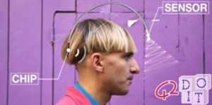 Neil Harbisson, man, robot, antenna, head, artist, cyborg, listen colors,
